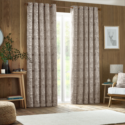 Winter Woods Eyelet, Taupe - Ready Made Curtains - Image 3